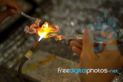 Handmade Job With Fire Stock Photo