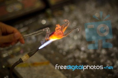 Handmade Job With Fire Stock Photo