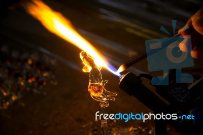 Handmade Job With Fire Stock Photo