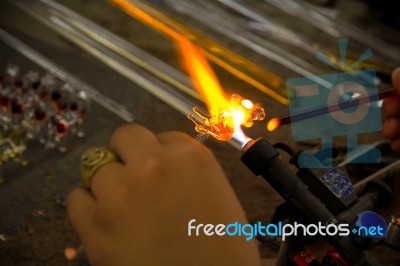 Handmade Job With Fire Stock Photo