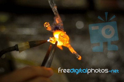 Handmade Job With Fire Stock Photo