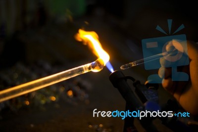 Handmade Job With Fire Stock Photo