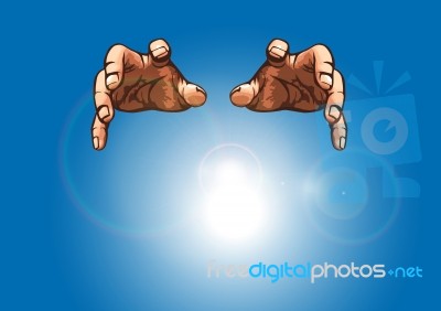 Hands And Flare Stock Image