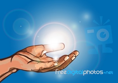 Hands And Flare Stock Image