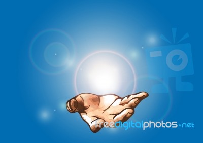 Hands And Flare Stock Image