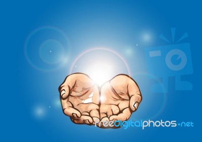 Hands And Flare Stock Image