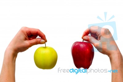 Hands Holding Apples Stock Photo