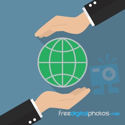 Hands Holding Globe Stock Image