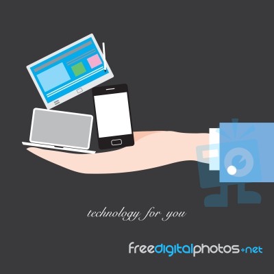 Hands Holding Tablet And Smart Phone Computer Stock Image