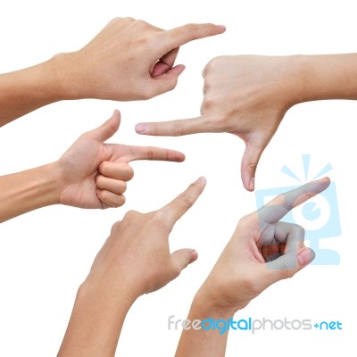 Hands Pointing Stock Photo