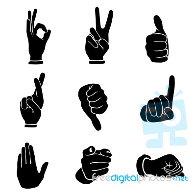 Hands Silhouette Stock Image