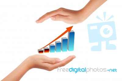 Hands With Growing Graph Stock Image