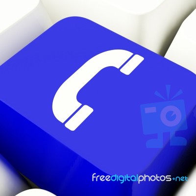 Handset Icon Text Computer Key Stock Image