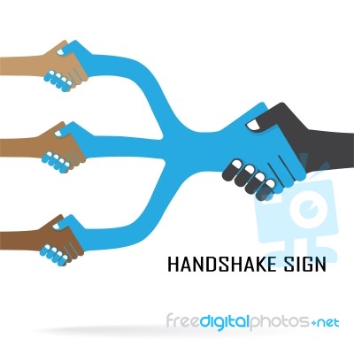 Handshake Abstract Sign Stock Image