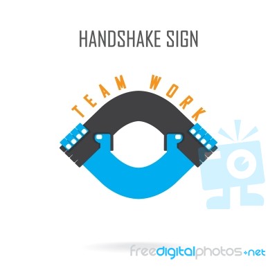 Handshake Abstract Sign Stock Image