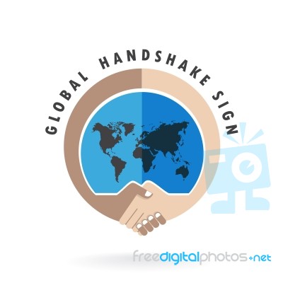 Handshake Abstract Sign Stock Image