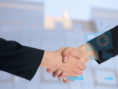 Handshaking Business People Stock Photo