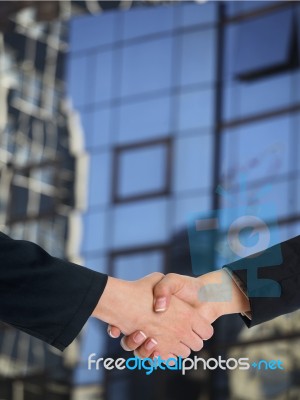 Handshaking Business People Stock Photo