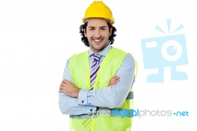 Handsome Architect Isolated Over White Stock Photo