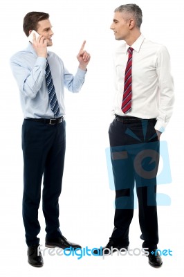 Handsome Business People On Discussion Stock Photo