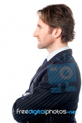 Handsome Business Professional, Side Pose Stock Photo