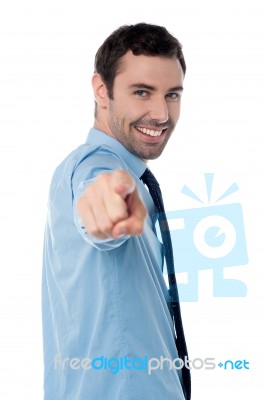 Handsome Businessman Pointing At You Stock Photo