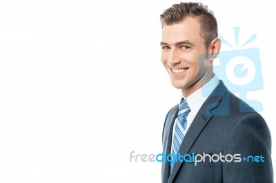 Handsome Businessman Smiling Stock Photo