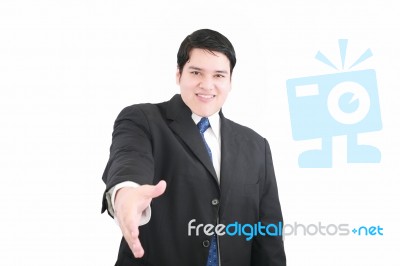 Handsome Executive Hand To Shake Stock Photo