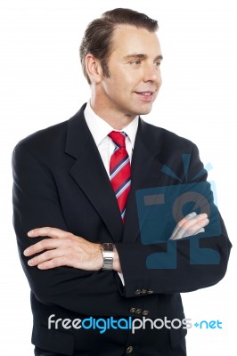 Handsome Male Consultant Looking Away Stock Photo