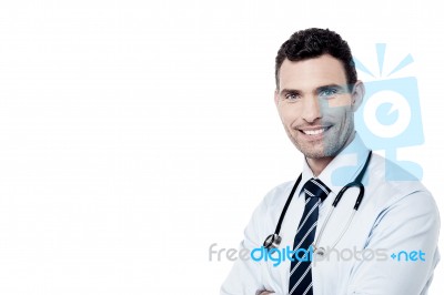 Handsome Male Doctor With Stethoscope Stock Photo