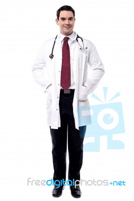 Handsome Male Doctor With Stethoscope Stock Photo