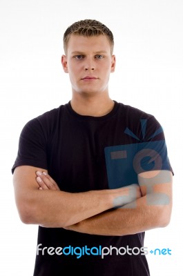 Handsome Male With Crossed Arms Stock Photo