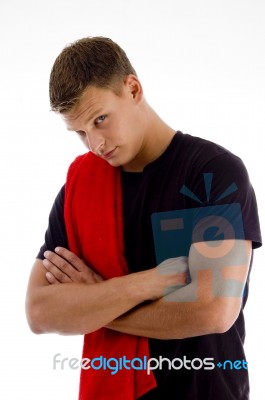 Handsome Male With Crossed Arms Stock Photo