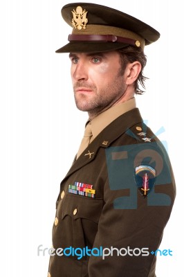 Handsome Man Dressed In World War Ii Uniform Stock Photo