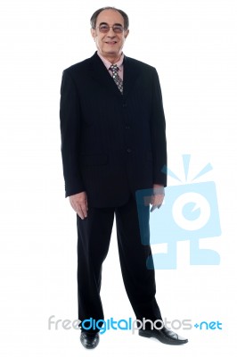 Handsome Old Businessman Standing Stock Photo