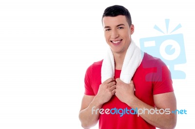 Handsome Young Male Athelete Stock Photo