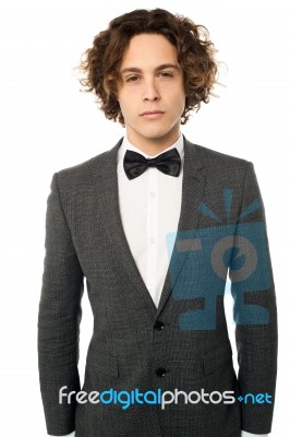 Handsome Young Man In A Wedding Tuxedo Stock Photo