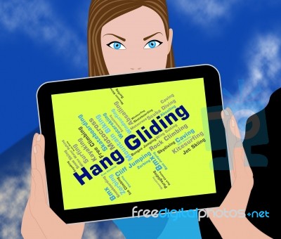 Hang Gliding Represents Text Glider And Hangglider Stock Image