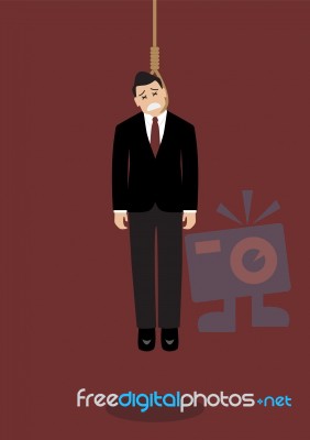 Hanged Businessman Stock Image