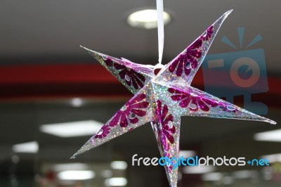 Hanging Christmas Star For Decoration Stock Photo