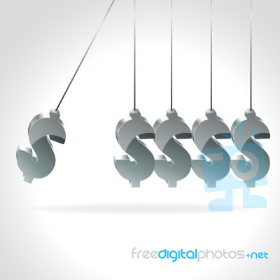 Hanging Dollar Stock Image