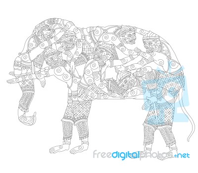 Hanuman Elephant Stock Image