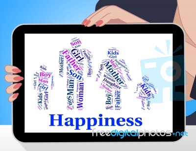 Happiness Family Shows Blood Relative And Cheer Stock Image