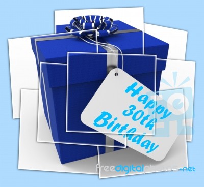 Happy 30th Birthday Gift Displays Age Thirty Stock Image