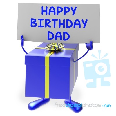 Happy Birthday Dad Means Presents For Father Stock Image