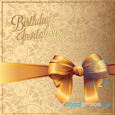 Happy Birthday  Glod Color Card And Background Design Stock Image