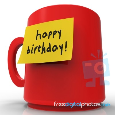 Happy Birthday Message Indicates Congratulations Greeting 3d Ren… Stock Image