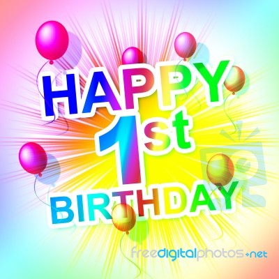 Happy Birthday Represents Congratulation Congratulations And One… Stock Image