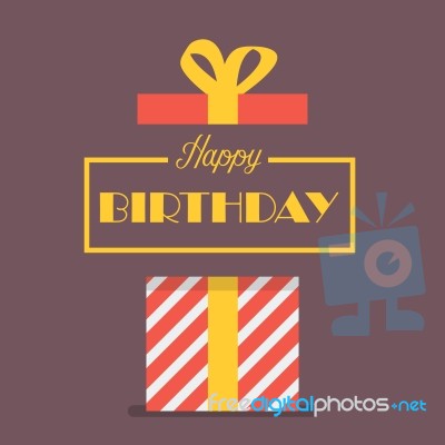 Happy Birthday With Gift Box Stock Image