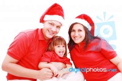 Happy Christmas Family Stock Photo